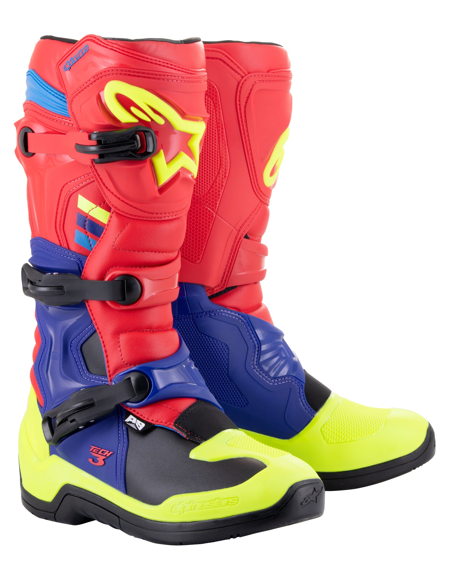 Tech 3 Boots Bright Red/Blue/Fluo Yel Sz 11