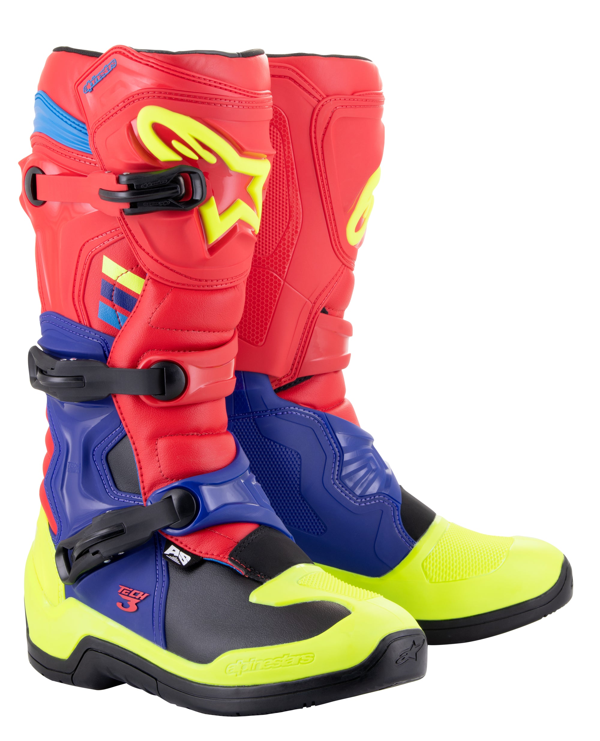 Tech 3 Boots Bright Red/Blue/Fluo Yel Sz 11