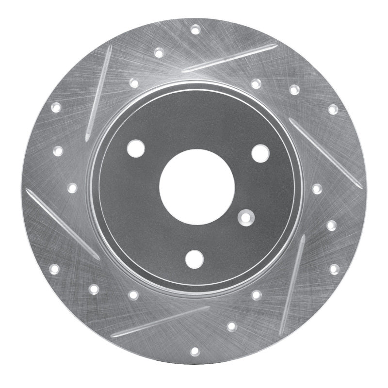 R1 05-16 Smart Fortwo Front Left Drilled &amp; Slotted Silver Brake Rotor