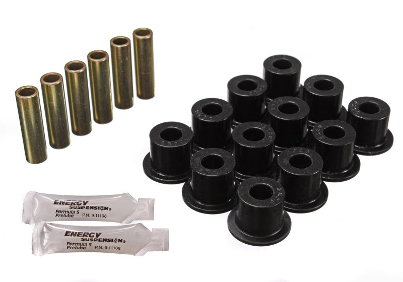 Energy Suspension 72-81 Scout II Black Front &amp; Rear Leaf Spring Bushing Set