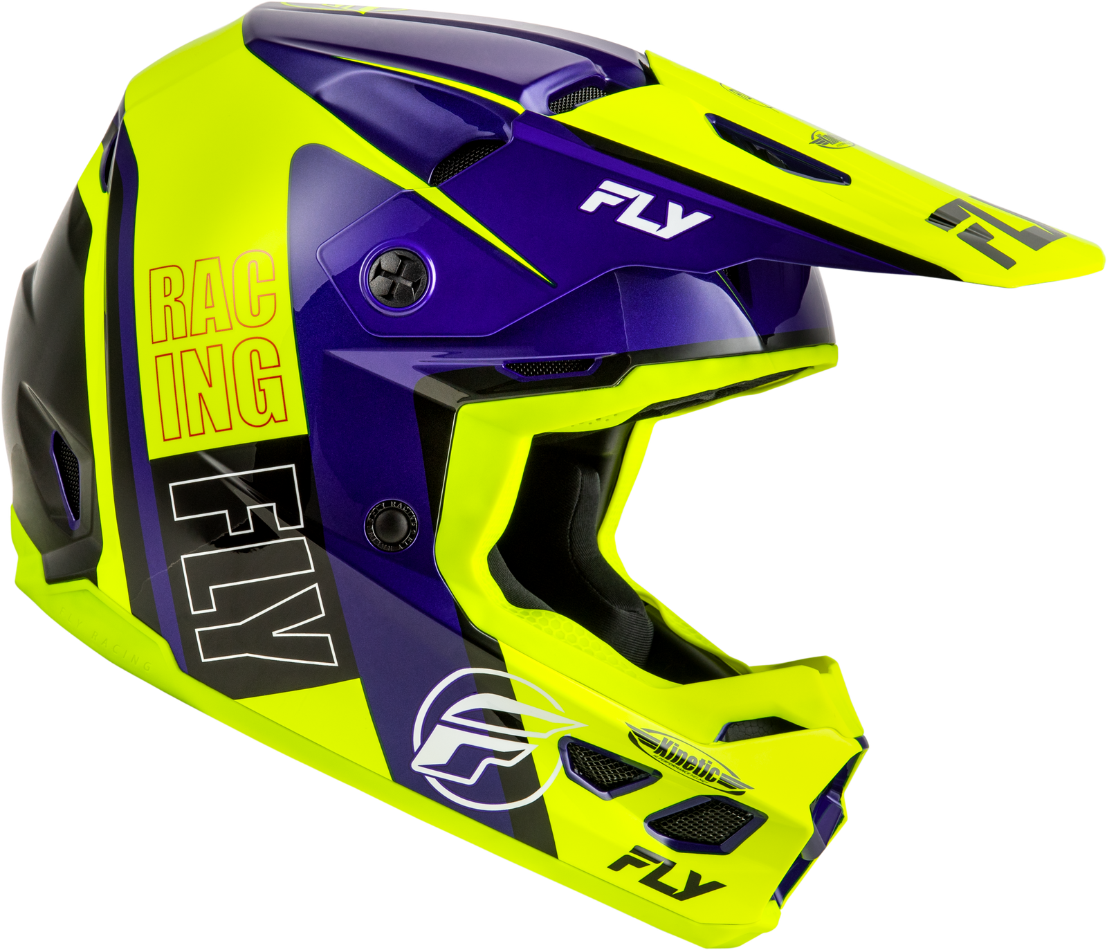 Kinetic Rally Helmet Hi Vis/Blue/Black Lg