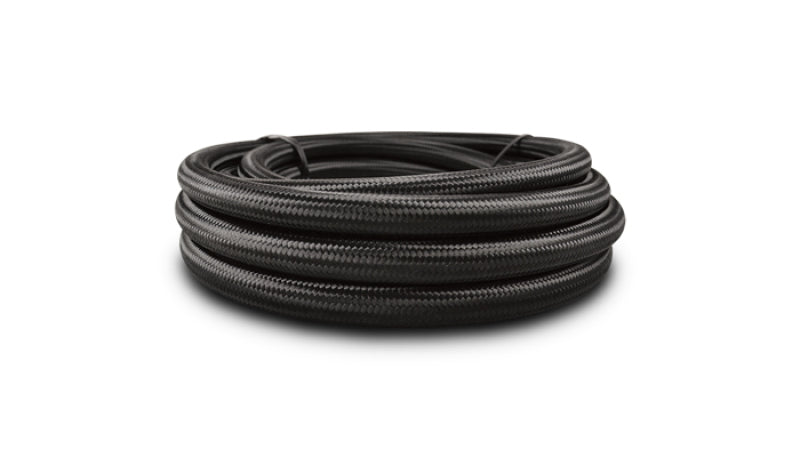 Vibrant -3 AN Black Nylon Braided Flex Hose w/PTFE Liner (20ft Roll)