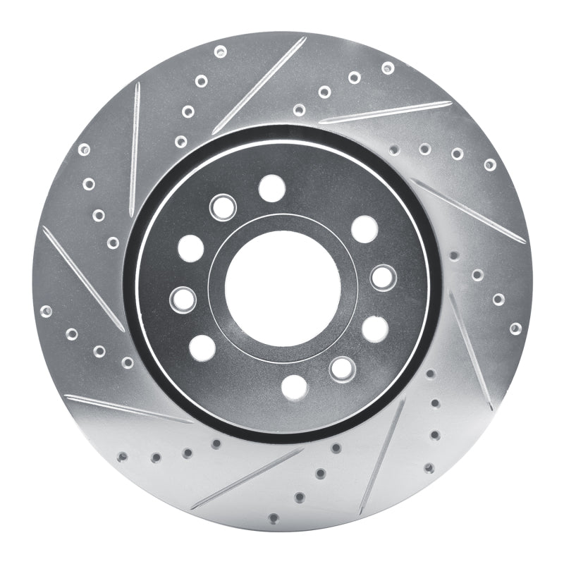 R1 21-25 Jeep Grand Wagoneer L Front Left Drilled &amp; Slotted Silver Brake Rotor