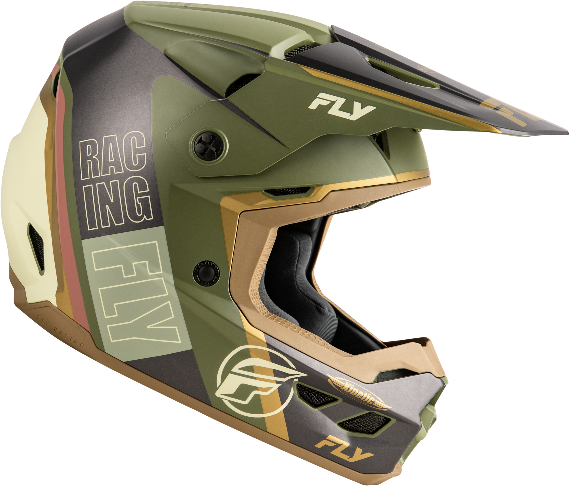 Kinetic Rally Helmet Matt Moss Gry/Khaki/Off Wht Xl