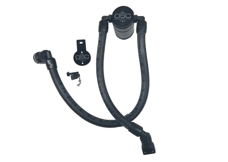 J&amp;L 10-18 Ford Taurus Sho EcoBoost V6 Passenger Side Oil Separator 3.0 - Black Anodized