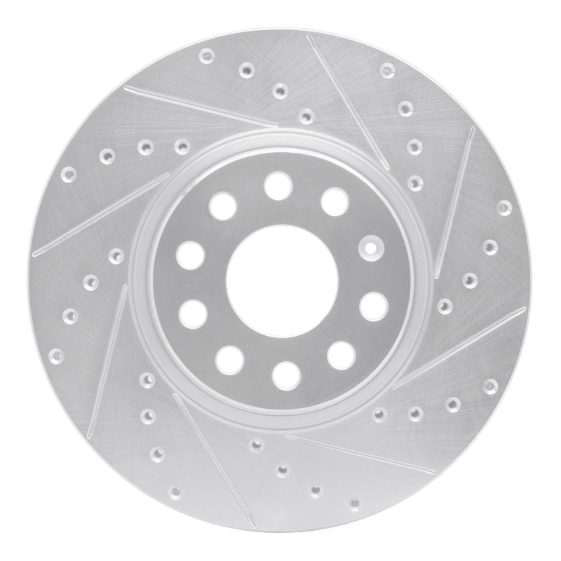 R1 05-25 Audi A3 Quattro Front Right Drilled &amp; Slotted Silver Brake Rotor