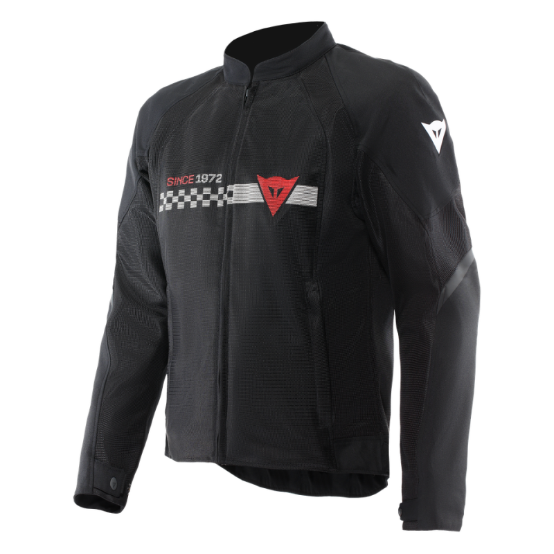 Dainese Herosphere Air Tex Jacket Black/White Stripes/Red Size - 56
