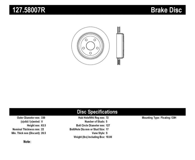 StopTech Slotted &amp; Drilled Sport Brake Rotor 11-17 Jeep Grand Cherokee (Excludes SRT8)