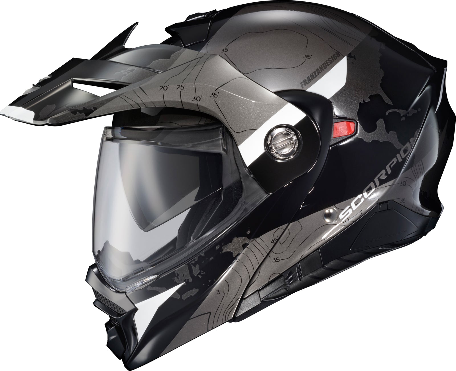 Exo At960 Modular Helmet Topographic Black/White Sm