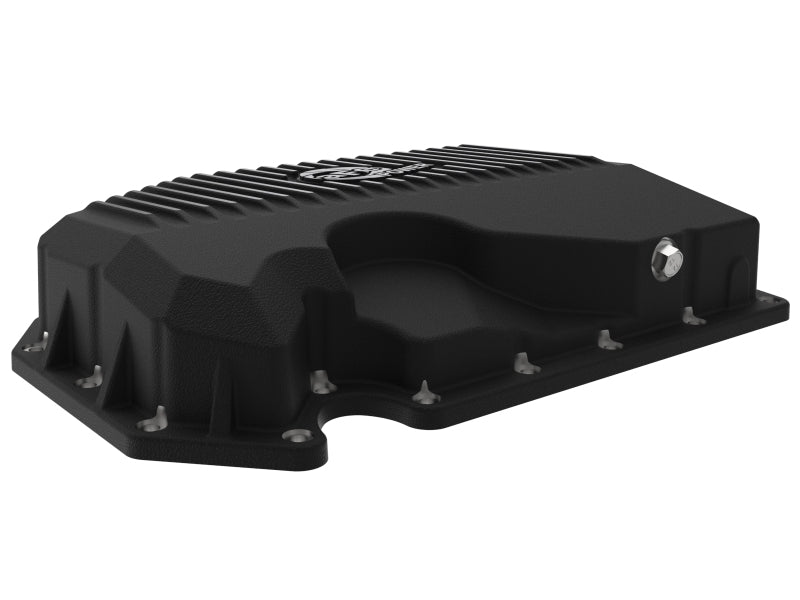 aFe 05-19 VW 1.8L/2.0L w/o Oil Sensor Engine Oil Pan Black POWER Street Series w/ Machined Fins