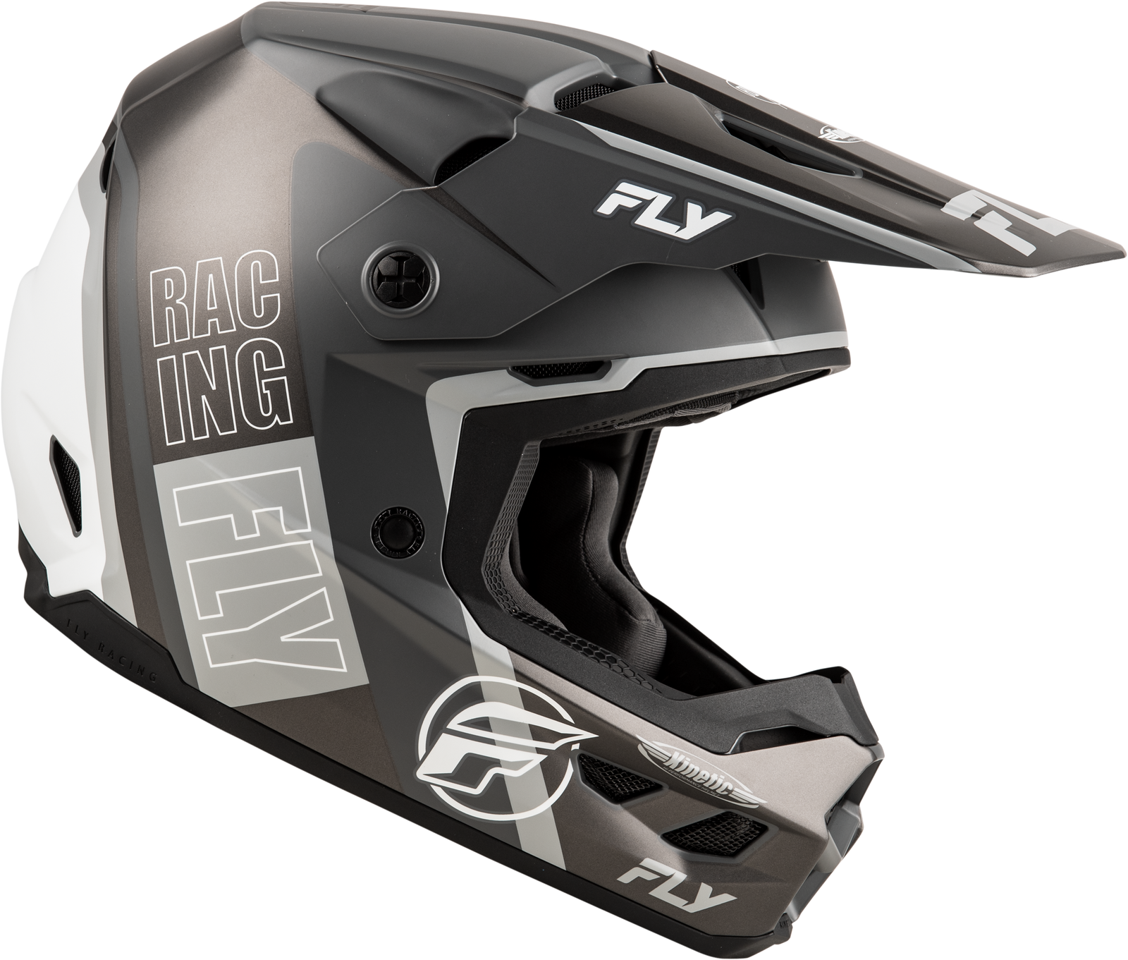 Kinetic Rally Helmet Matte Grey/Black/White Xs