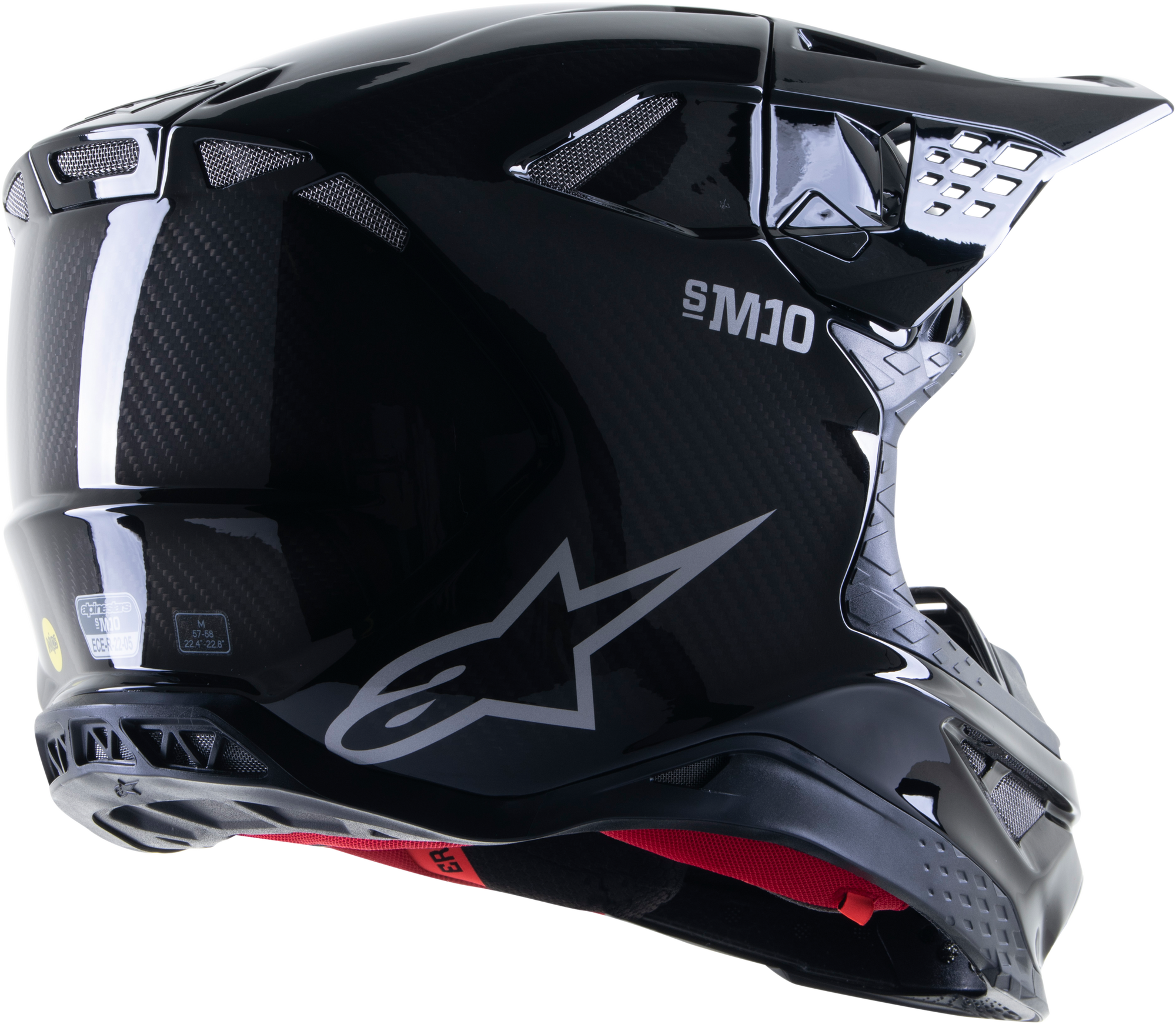Supertech S M10 Solid Helmet Black Glossy/Carbon Md