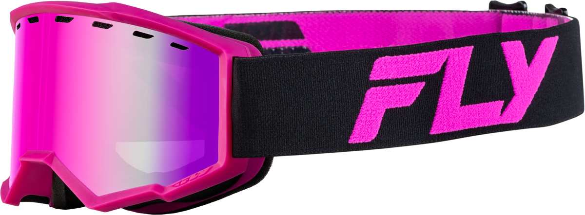 Yth Focus Snow Goggle Blk/Pink W/ Pink Mirror/Rose Lens