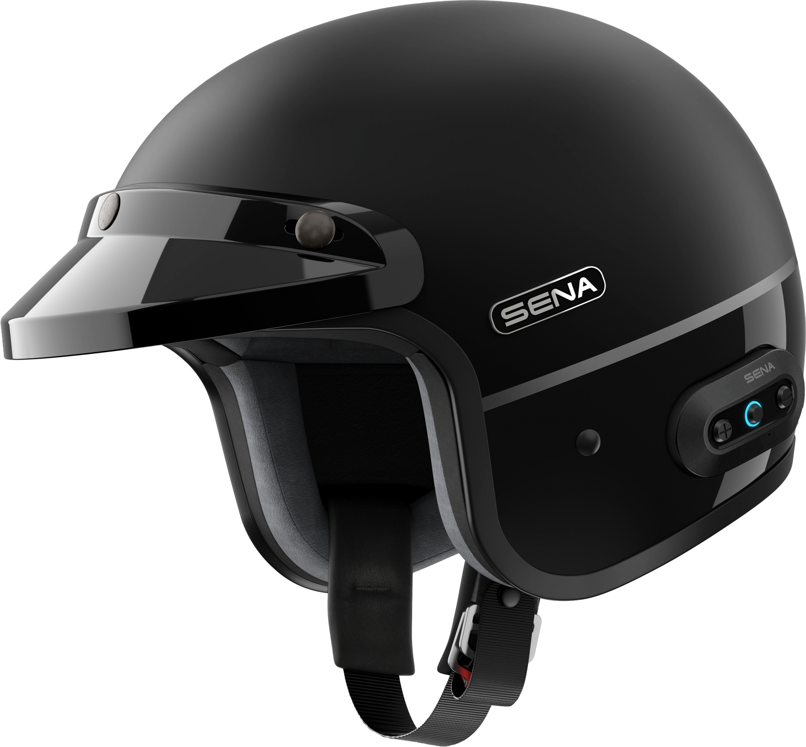 Surge Open Face Helmet W/Mesh Matte Black/Glossy Black Lg