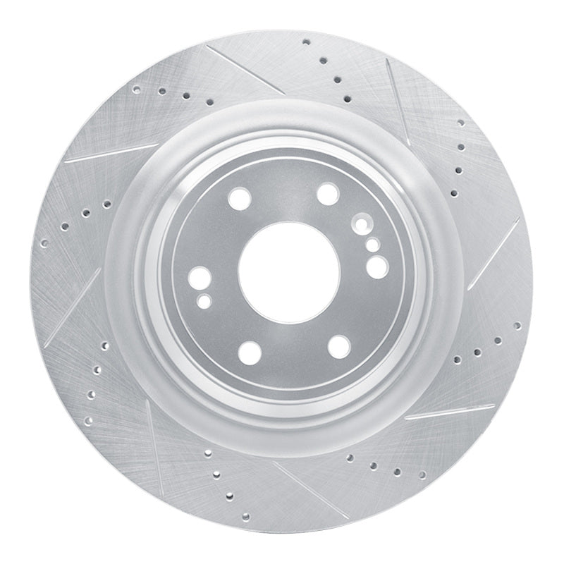 R1 14-20 Cadillac Escalade Front Right Drilled &amp; Slotted Silver Brake Rotor