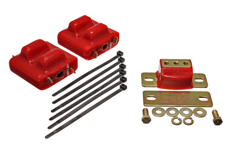 Energy Suspension 87-91 Suburban C10-C30 2WD Red Motor &amp; Transmission Mounts-Zinc Finish