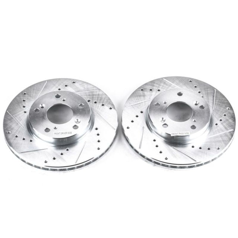 Power Stop 14-15 Acura ILX Front Evolution Drilled &amp; Slotted Rotors - Pair