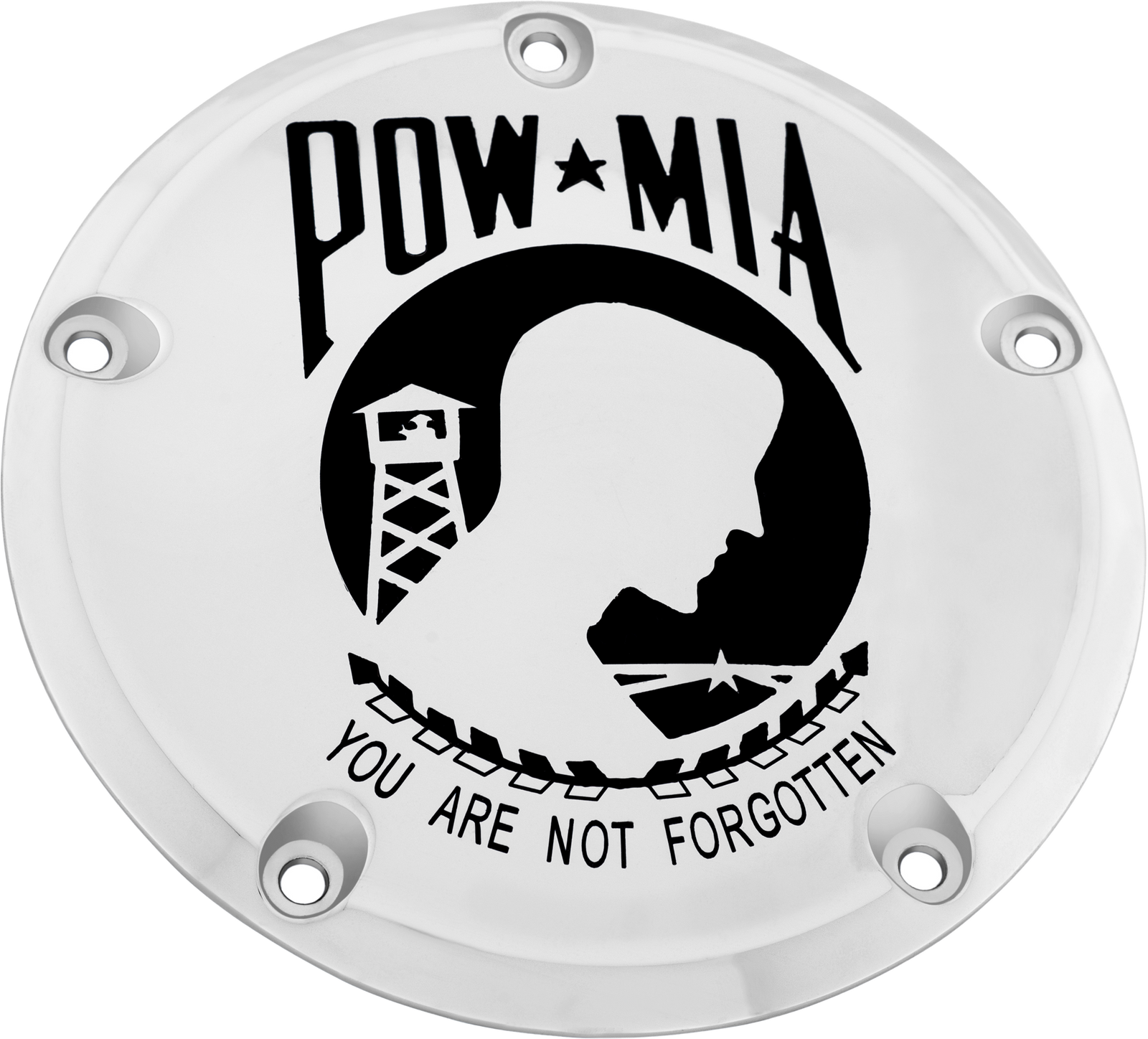7   M8 Flt/Flh Derby Cover Pow Mia Chrome