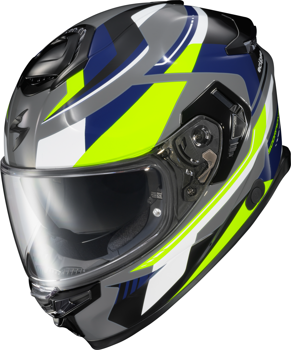Exo Eclipse Full Face Helmet Lunar Grey/Hi Vis/Blue Md