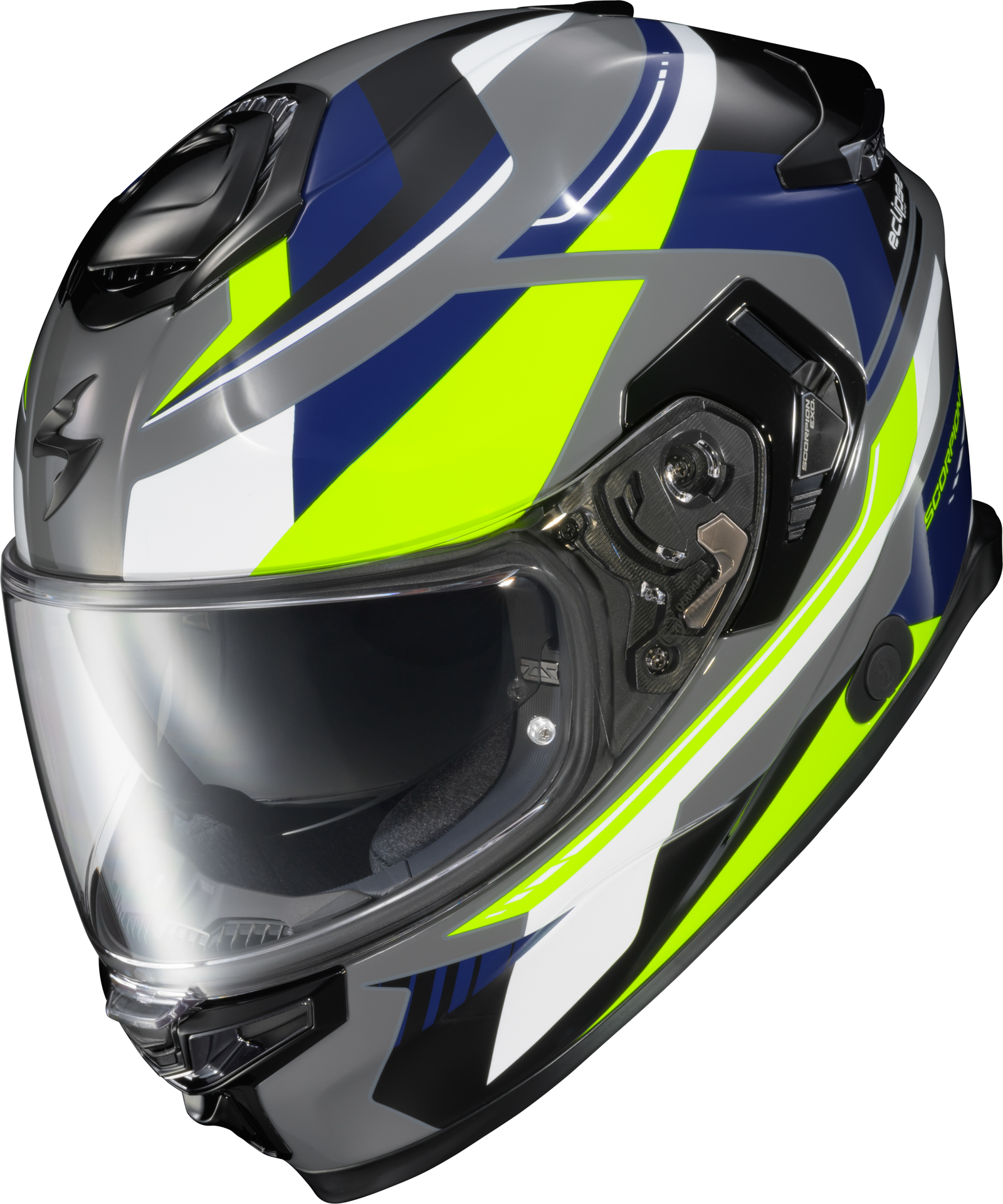 Exo Eclipse Full Face Helmet Lunar Grey/Hi Vis/Blue Md