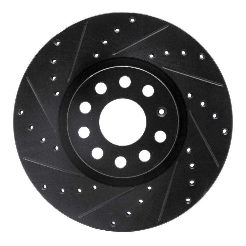 DFC 05-25 Audi TT Front Left Drilled &amp; Slotted Black Brake Rotor
