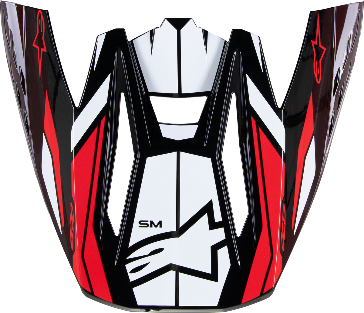 S M5 Visor Action 2 Blk/Wht/Brt Rd Glossy