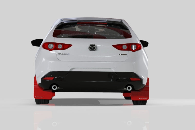 Rally Armor 19-25 Mazda3 Hatchback Black UR Mud Flap w/White Logo