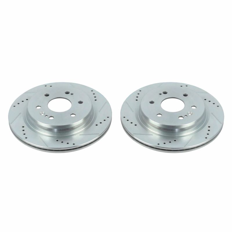 Power Stop 19-20 Chevrolet Silverado 1500 Rear Evolution Drilled &amp; Slotted Rotors - Pair