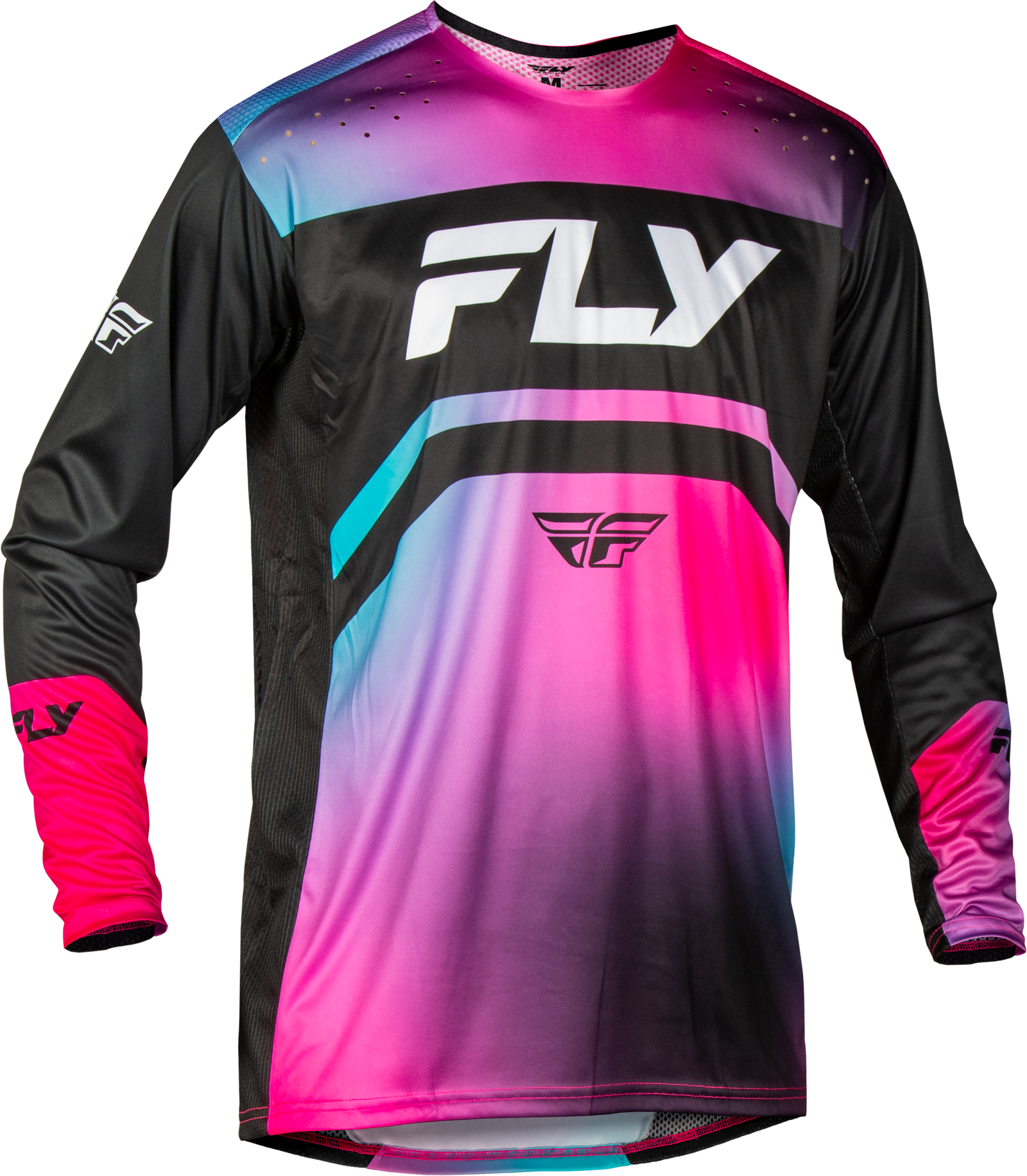 Youth Rayce Bicycle Jersey Fuschia/Black/Teal Yxl