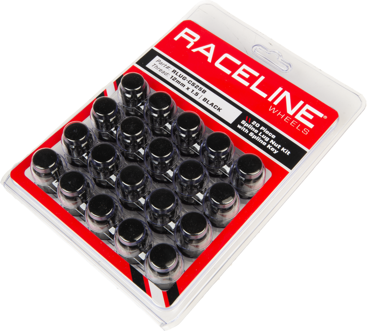 12mmx1.50 Lock Style Lug 20/Pk Lock Style Lug Nuts Blk