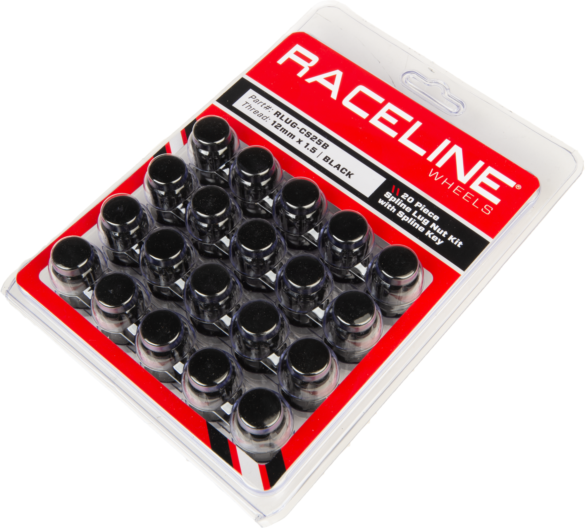 12mmx1.50 Lock Style Lug 20/Pk Lock Style Lug Nuts Blk