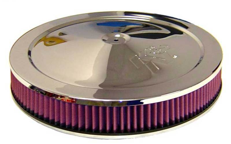 K&amp;N 14in Red Custom Air Cleaner Assembly - 5.125in ID x 14in OD x 3.87in H