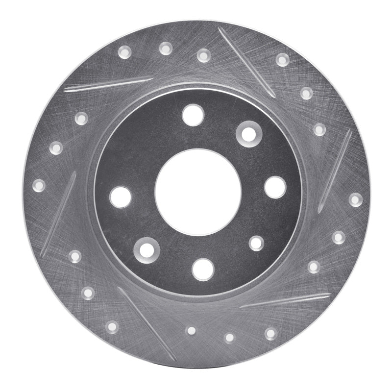 R1 90-93 Mazda Miata Rear Right Drilled &amp; Slotted Silver Brake Rotor