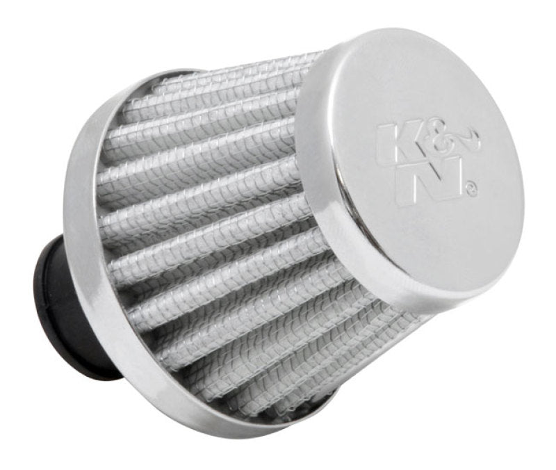 K&amp;N 2in Base OD x .375in Flange ID x 1.75in H Rubber Base Crankcase Vent Filter - White