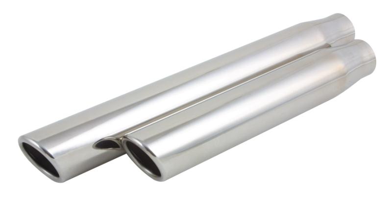 Vibrant 3in Round SS Truck/SUV Exh Tip (Single wall Angle Cut Rolled Edge) - 2.5in inlet 11in long