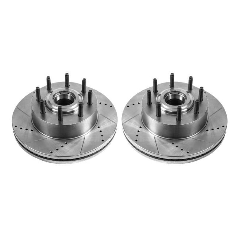 Power Stop 13-22 Ford F-350 Super Duty Front Drilled &amp; Slotted Rotor - Pair