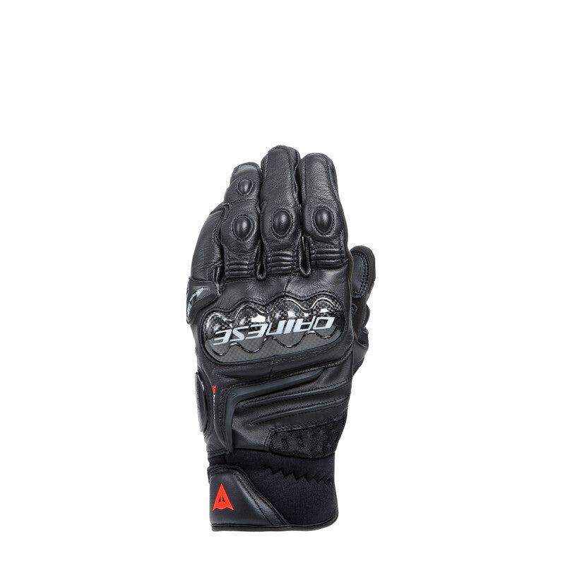 Dainese Carbon 4 Short Leather Gloves Black/Fluorescent Red - XL