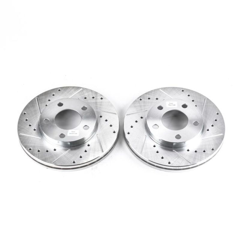 Power Stop 94-04 Ford Mustang Front Evolution Drilled &amp; Slotted Rotors - Pair