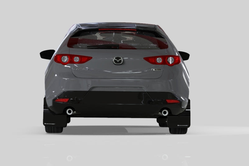 Rally Armor 19-25 Mazda3 Hatchback Black UR Mud Flap w/White Logo
