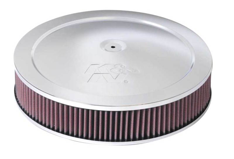 K&amp;N 14in Red Custom Air Cleaner Assembly - 5.125in ID x 14in OD x 2.75in H x 1.25in Drop Base