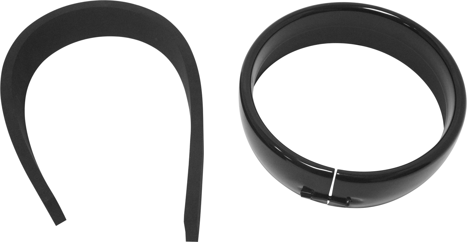 Frenched Headlight Trim Ring Black 5 3/4 Clamp Style