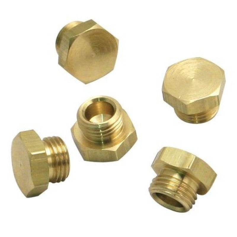S&amp;S Cycle Bowl Plug Threaded Brass - 5 Pack
