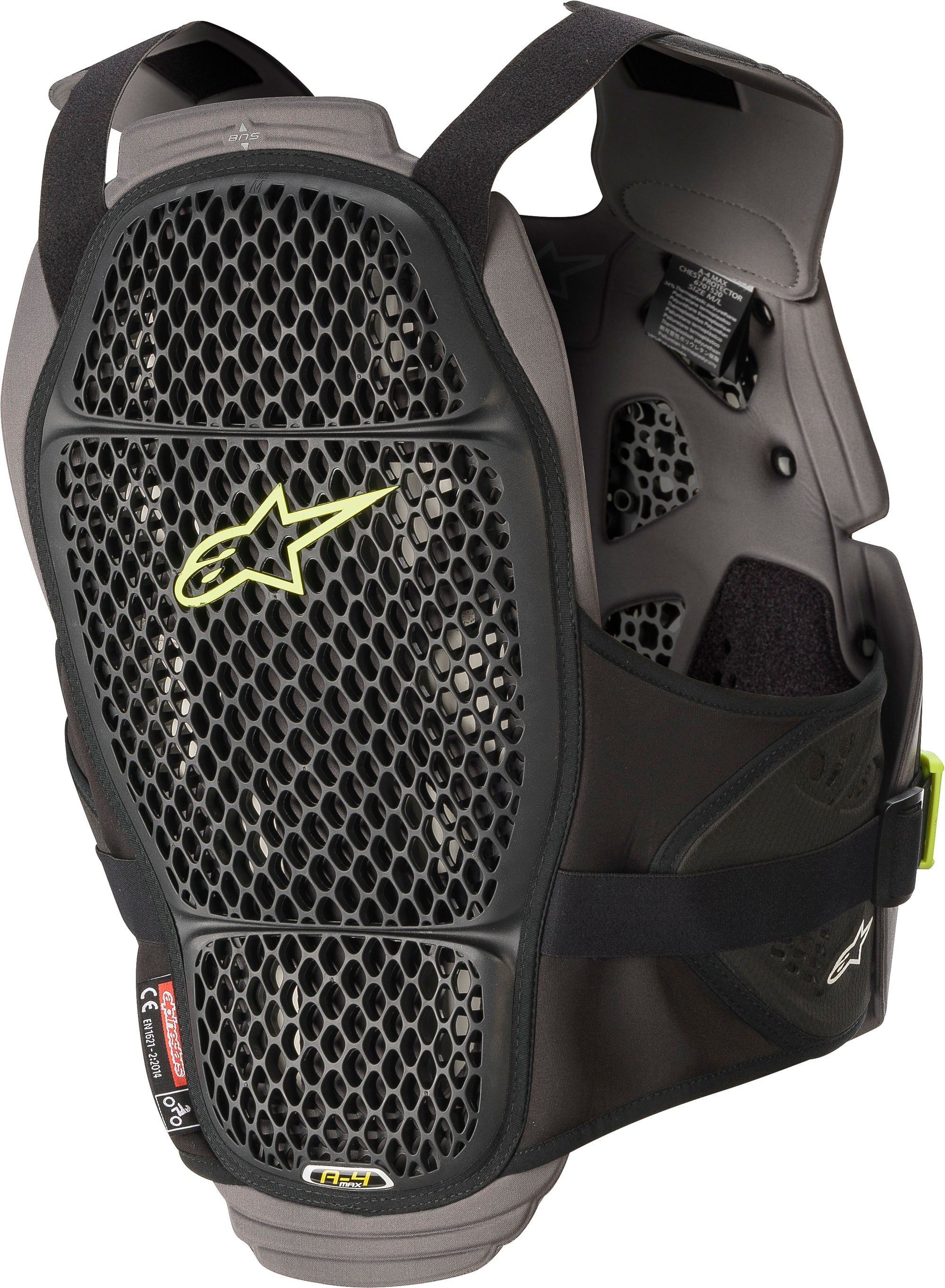 A 4 Max Chest Protector Blk/Anth/Fluo Ylw Md/Lg