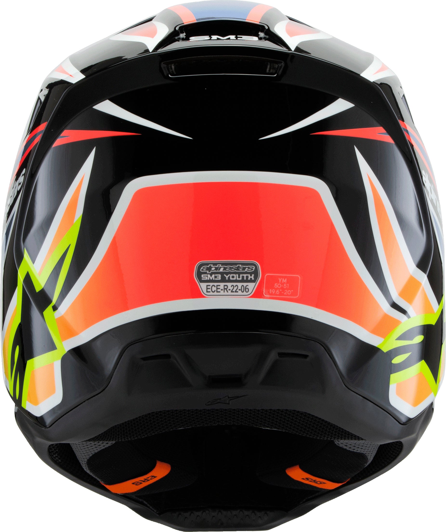 Sm3 Youth Wurx Helmet Blk/Ylw Fluo/Blue/Red  Ys