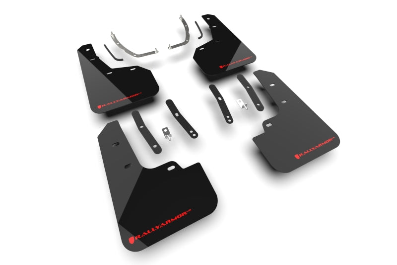 Rally Armor 2025+ Hyundai Tucson (Excl. ICE &amp; XRT) Black UR Mud Flap w/ Red Logo