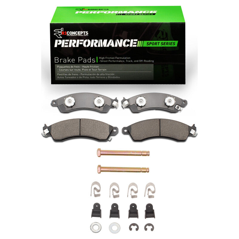 R1 1985-2004 Chevrolet Corvette Front R1 Performance Sport Pads &amp; Hardware Kit