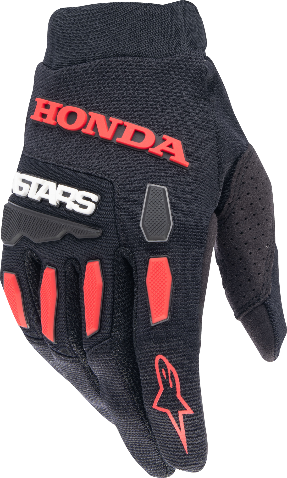 Honda Full Bore Gloves Black/Bright Red Md
