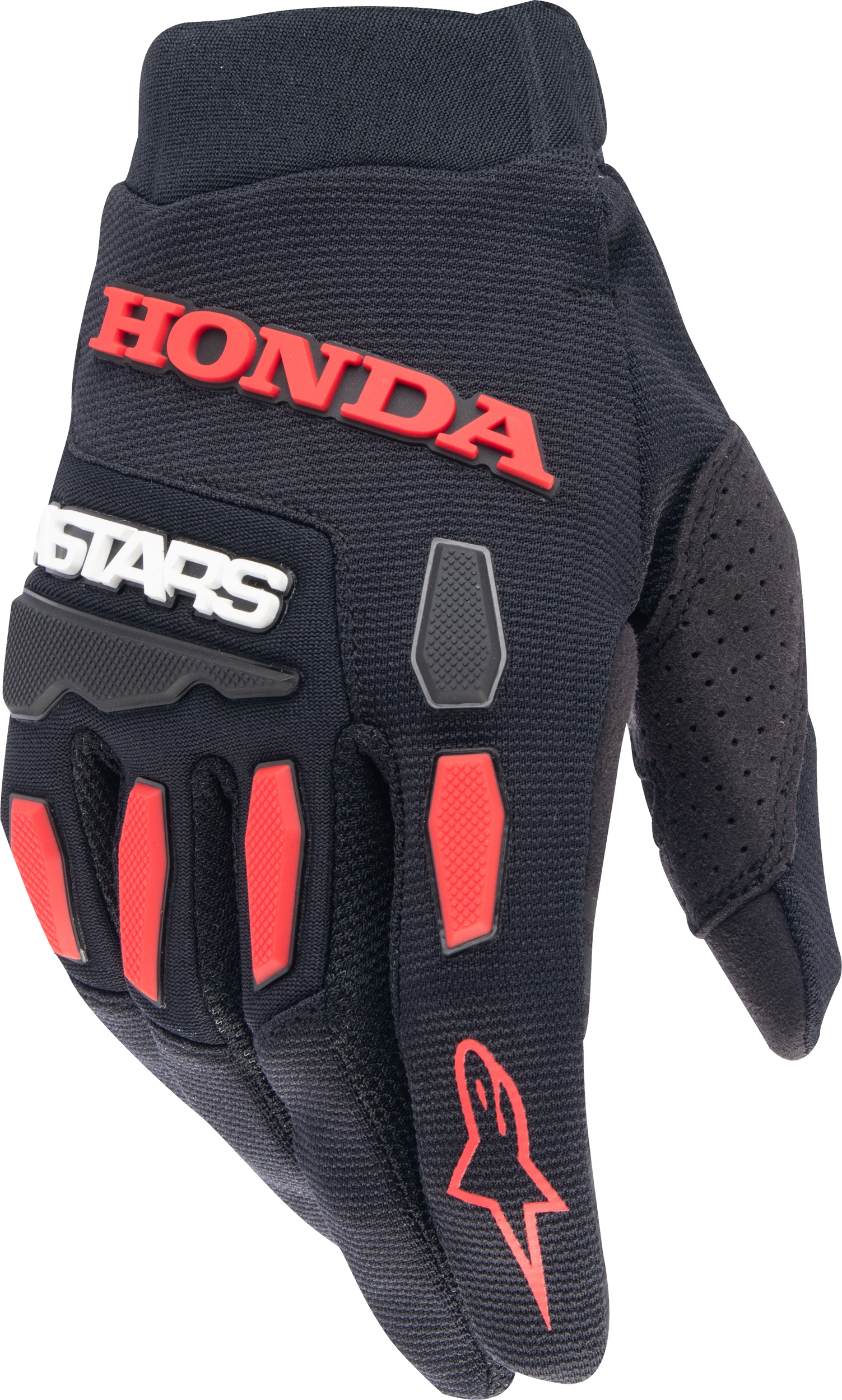 Honda Full Bore Gloves Black/Bright Red Md