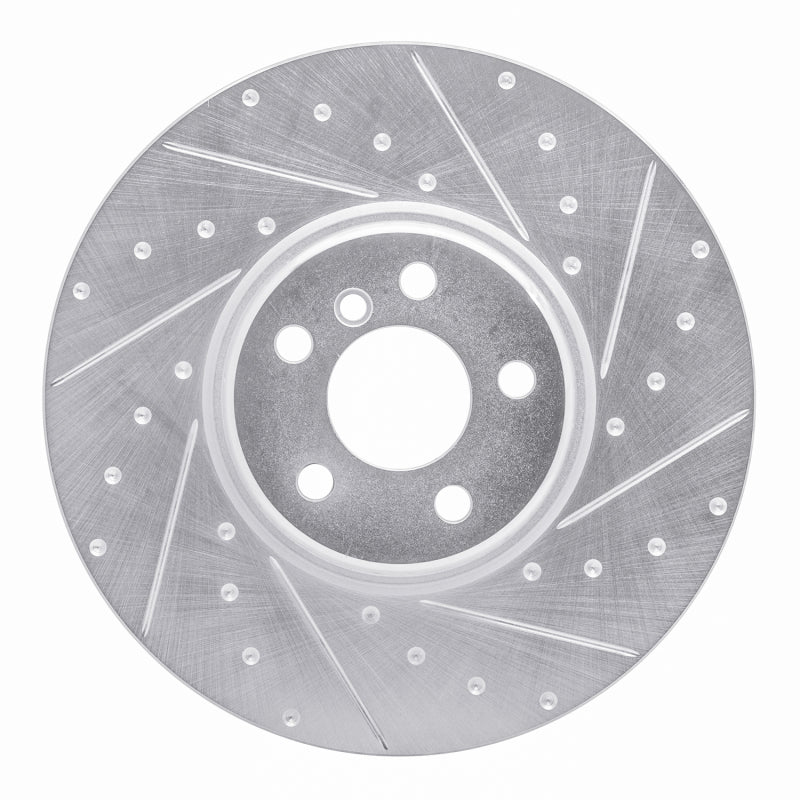R1 16-25 BMW i4 Right Front Drilled &amp; Slotted Silver Brake Rotor