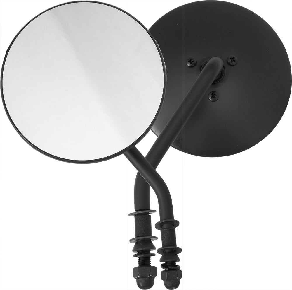 4&quot; Round Mirror Black Left Side